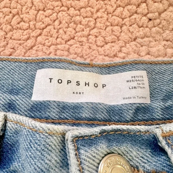 Topshop Petite Kourt Straight Leg Jean Light Blue Sz 25P - Picture 5 of 9